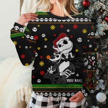 Load image into Gallery viewer, Personalized Nightmare Before Christmas Sweater Custom Name Holiday Gift
