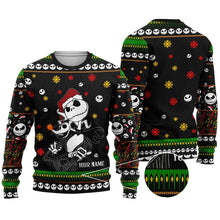 Load image into Gallery viewer, Personalized Nightmare Before Christmas Sweater Custom Name Holiday Gift