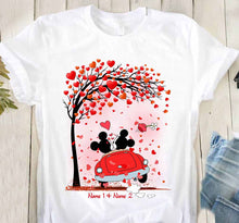 Load image into Gallery viewer, Personalized Couple T-Shirt & Hoodie with Heart Design for Valentine’s Day