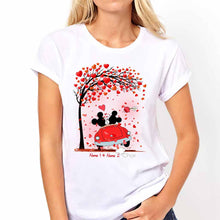 Load image into Gallery viewer, Personalized Couple T-Shirt & Hoodie with Heart Design for Valentine’s Day