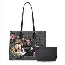 Load image into Gallery viewer, Personalized Leather Handbag with Floral Mouse Ears Gift for Grandma