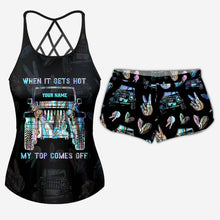 Load image into Gallery viewer, Personalized Women's Cross Tank Top & Shorts Set | Custom Name Gift