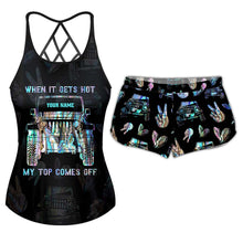Load image into Gallery viewer, Personalized Women's Cross Tank Top & Shorts Set | Custom Name Gift