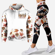 Load image into Gallery viewer, Personalized Halloween and Thanksgiving Hoodie & Leggings Set Custom Name Fall Gift