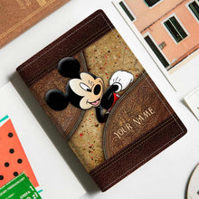 Load image into Gallery viewer, Personalized Disney Mouse Passport Holder Custom Name Gift for Travelers