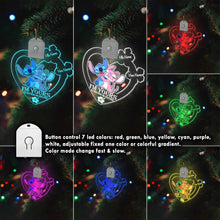 Load image into Gallery viewer, Personalized LED Acrylic Heart Ornament for Couples Christmas Gift