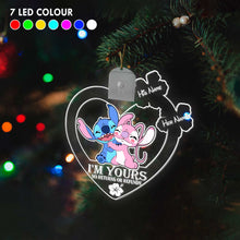 Load image into Gallery viewer, Personalized LED Acrylic Heart Ornament for Couples Christmas Gift
