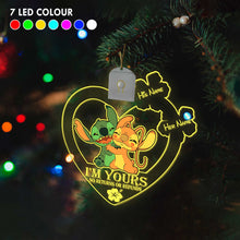 Load image into Gallery viewer, Personalized LED Acrylic Heart Ornament for Couples Christmas Gift