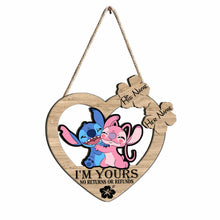 Load image into Gallery viewer, Personalized Ohana Wood Sign Custom Name Heart Gift for Him/Her