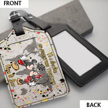 Load image into Gallery viewer, Personalized Leather Luggage Tag Custom Name Adventure Gift for Couple