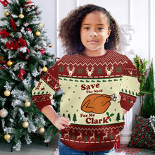 Load image into Gallery viewer, Personalized Christmas Sweater with Faux Wool Design for Family & Friends