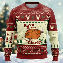 Load image into Gallery viewer, Personalized Christmas Sweater with Faux Wool Design for Family & Friends