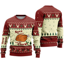 Load image into Gallery viewer, Personalized Christmas Sweater with Faux Wool Design for Family & Friends