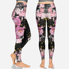 Load image into Gallery viewer, Personalized Black Pink Cat Hoodie and Leggings Set for Girls