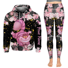 Load image into Gallery viewer, Personalized Black Pink Cat Hoodie and Leggings Set for Girls