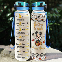 Load image into Gallery viewer, Personalized Water Tracker Bottle with Believe in Magic Design for Kids Birthday Gift