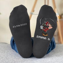Load image into Gallery viewer, Personalized Mouse Ears Socks Custom Name Gift for Couples