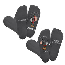Load image into Gallery viewer, Personalized Mouse Ears Socks Custom Name Gift for Couples