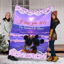 Load image into Gallery viewer, Personalized Couple Blanket I Love You To The Sunset & Back
