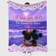 Load image into Gallery viewer, Personalized Couple Blanket I Love You To The Sunset & Back