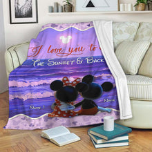 Load image into Gallery viewer, Personalized Couple Blanket I Love You To The Sunset & Back