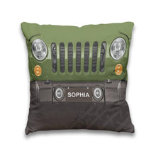 Load image into Gallery viewer, Personalized Jeep Throw Pillow Custom Name Gift for Dad