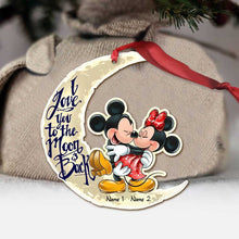 Load image into Gallery viewer, Personalized Couple Christmas Ornament I Love You to the Moon & Back - Custom Names Gift