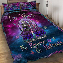 Load image into Gallery viewer, Personalized Nightmare Quilt Set Unique Couple Gift for Halloween & Weddings