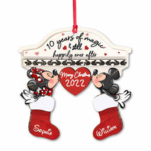 Load image into Gallery viewer, Personalized Christmas Mouse Ornament Custom Name Gift for Couple