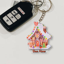 Load image into Gallery viewer, Personalized Gingerbread House Keychain Custom Name Gift