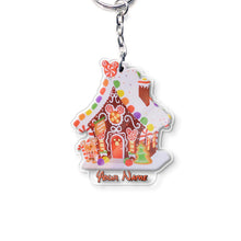 Load image into Gallery viewer, Personalized Gingerbread House Keychain Custom Name Gift