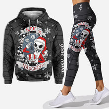 Load image into Gallery viewer, Personalized Nice or Naughty Christmas Hoodie & Leggings Set for Women