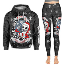 Load image into Gallery viewer, Personalized Nice or Naughty Christmas Hoodie & Leggings Set for Women