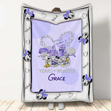 Load image into Gallery viewer, Personalized 100 Years of Wonder Mouse Blanket Gift for Kids