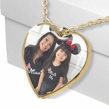 Load image into Gallery viewer, Personalized Heart Pendant Necklace with Custom Photo for Daughter