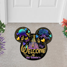 Load image into Gallery viewer, Personalized Mouse Shaped Doormat Custom Family Name Gift