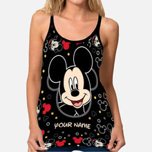 Load image into Gallery viewer, Personalized Mickey Mouse Cross Tank Top Custom Name Summer Gift