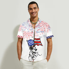 Load image into Gallery viewer, Personalized Independence Day Hawaiian Shirt Custom Name Patriotic Gift