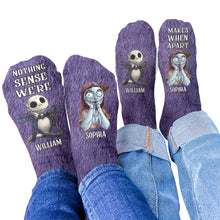 Load image into Gallery viewer, Personalized Nightmare Socks Custom Name Gift for Couples