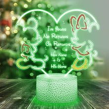 Load image into Gallery viewer, Personalized Couple Mouse Shaped LED Light Base Plaque Gift