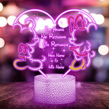 Load image into Gallery viewer, Personalized Couple Mouse Shaped LED Light Base Plaque Gift