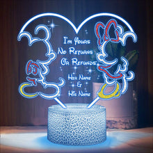 Load image into Gallery viewer, Personalized Couple Mouse Shaped LED Light Base Plaque Gift