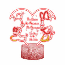 Load image into Gallery viewer, Personalized Couple Mouse Shaped LED Light Base Plaque Gift