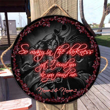 Load image into Gallery viewer, Personalized Couple Round Wood Sign with Dark Design for Home Decor