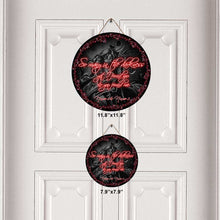 Load image into Gallery viewer, Personalized Couple Round Wood Sign with Dark Design for Home Decor