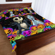 Load image into Gallery viewer, Personalized Nightmare Before Christmas Quilt Set for Couples