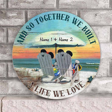 Load image into Gallery viewer, Personalized Round Wood Sign Custom Names for Wedding Anniversary Gift