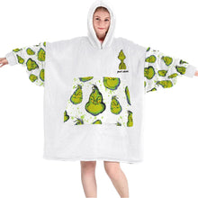 Load image into Gallery viewer, Personalized Grinch Blanket Hoodie Custom Name Gift for Christmas