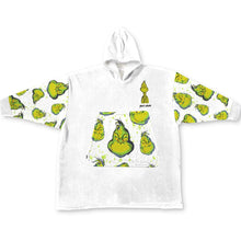 Load image into Gallery viewer, Personalized Grinch Blanket Hoodie Custom Name Gift for Christmas