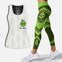 Load image into Gallery viewer, Personalized Grinch Hollow Tank Top & Leggings Gift for Women